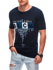 Vīriešu t-krekls S1874 - tumši zils 122425-7 cena un informācija | Vīriešu T-krekli | 220.lv