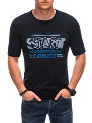мужская футболка s1873 - темно-синяя цена и информация | Мужские футболки | 220.lv