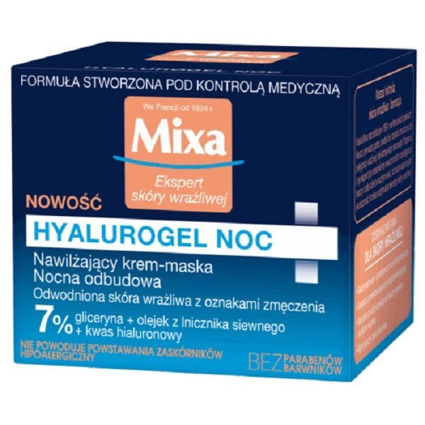 Mitrinošs nakts sejas krēms-maska Mixa, 50 ml cena un informācija | Sejas krēmi | 220.lv