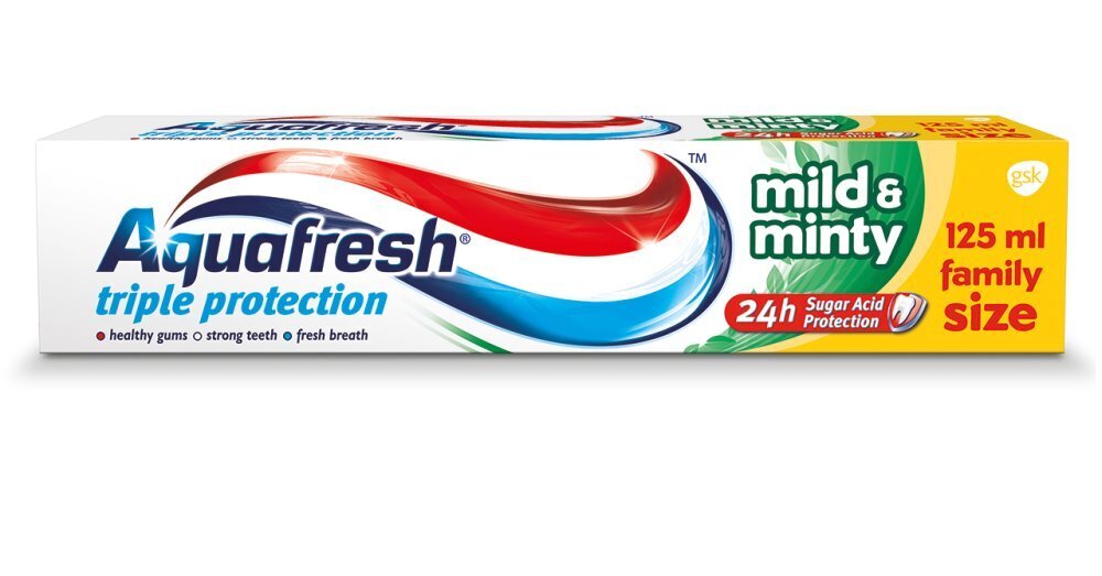 Zobu pasta Aquafresh Triple Protection Mild And Minty, 125 ml cena un informācija | Zobu pastas, birstes | 220.lv