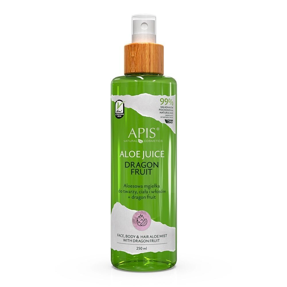 Ķermeņa migla Apis Body and Face Mist Natural Aloe Vera Mist + Dragon Fruit, 250 ml cena un informācija | Ķermeņa krēmi, losjoni | 220.lv