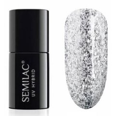 Semilac 292 стойкий гибридный гель лак для ногтей HYBRID Silver Shimmer 7 мл цена и информация | Лаки для ногтей, укрепители | 220.lv