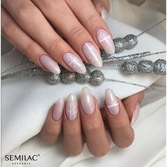 Semilac 806 стойкий гибридный гель лак для ногтей Extend Glitter Delicate Pink 7 мл ( 5 in 1 ) цена и информация | Лаки для ногтей, укрепители | 220.lv