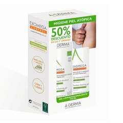 Putojošs gēls A-Derma Exomega Gel Moussant, 2x500 ml ​ cena un informācija | Ķermeņa krēmi, losjoni | 220.lv