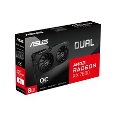 Asus Dual Radeon RX 7600 OC Edition (DUAL-RX7600-O8G) цена и информация | Видеокарты (GPU) | 220.lv