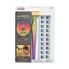 KISS Mākslīgās skropstas IMPRESS Nospiediet Falsies komplekts 01 цена и информация | Накладные ресницы, керлеры | 220.lv