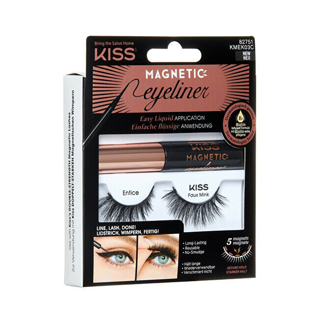 KISS Magnētiskās mākslīgās skropstas ar acu zīmuli Skropstu komplekts 03 (Magnetic Eyeliner) cena un informācija | Mākslīgās skropstas, skropstu atliecēji | 220.lv