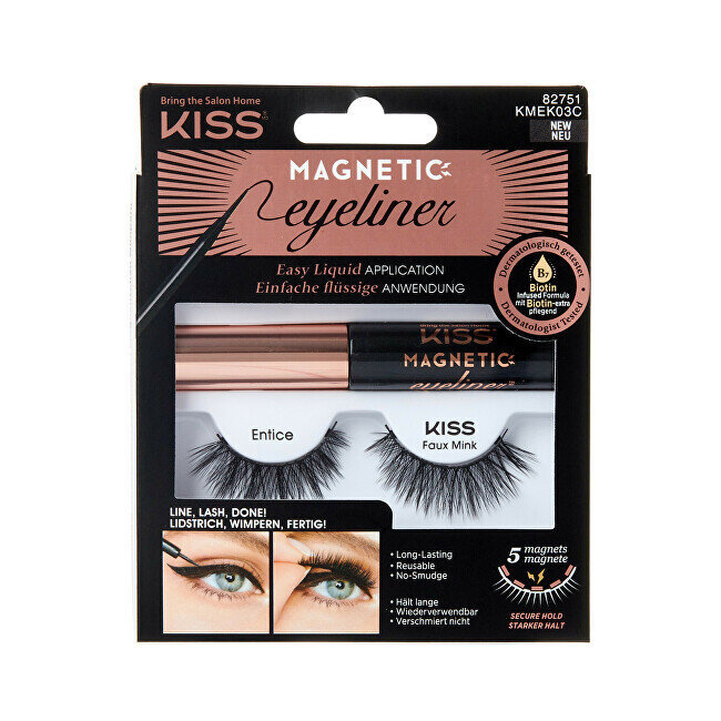 KISS Magnētiskās mākslīgās skropstas ar acu zīmuli Skropstu komplekts 03 (Magnetic Eyeliner) cena un informācija | Mākslīgās skropstas, skropstu atliecēji | 220.lv