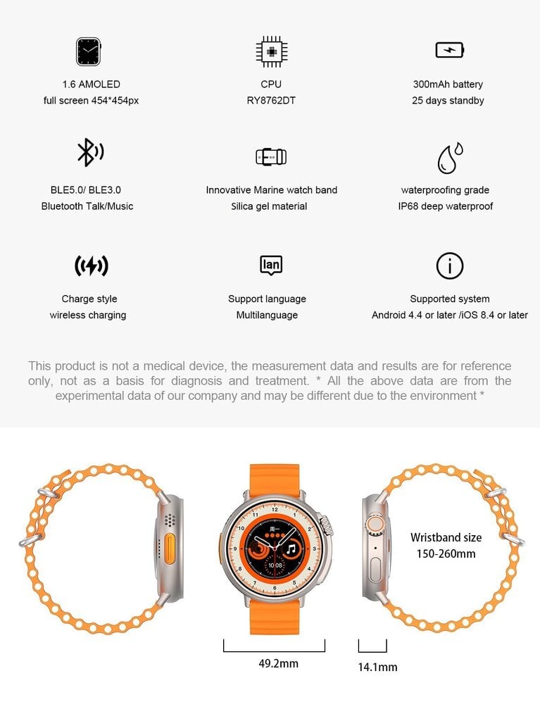 Livman S9 Ultra Black cena un informācija | Viedpulksteņi (smartwatch) | 220.lv