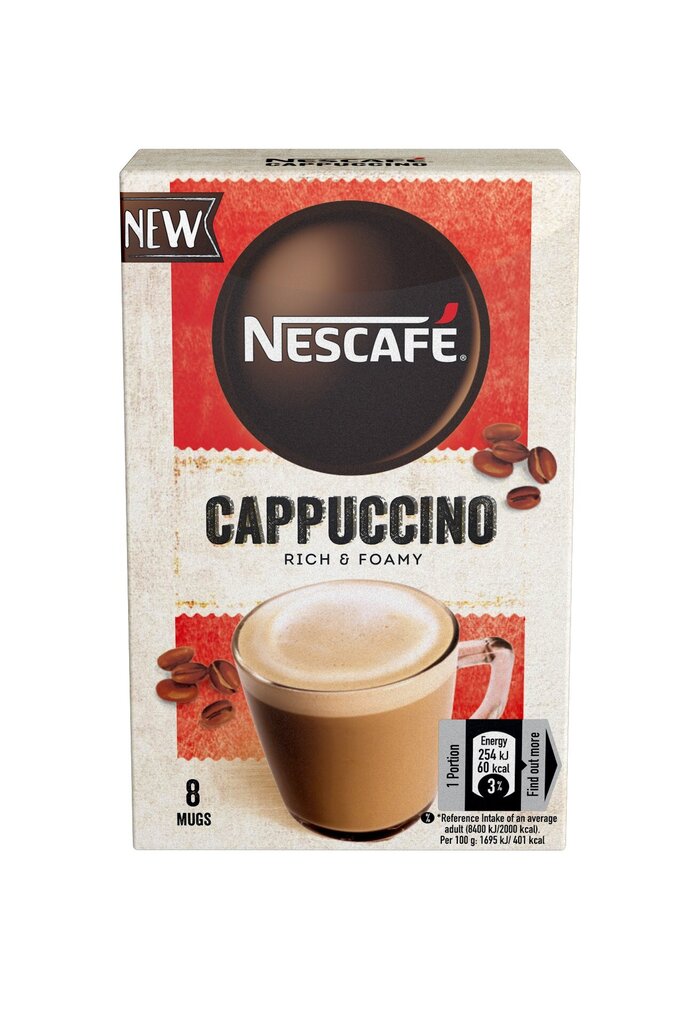 Nescafe Cappuccino šķīstošais kafijas dzēriens 8x15g, 4 iepakojuma komplekts cena un informācija | Kafija, kakao | 220.lv