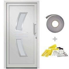 3057565 vidaXL Front Door White 88x200 cm (147142+203899) цена и информация | Межкомнатные двери | 220.lv