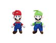 Super Mario + Luigi mīkstās rotaļlietas / kulonu komplekts, 18cm, 2 gab. cena un informācija | Mīkstās (plīša) rotaļlietas | 220.lv