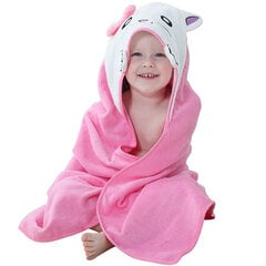 Веселое детское полотенце с капюшоном, розовое цена и информация | Полотенца | 220.lv