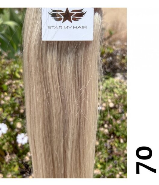 Dabīgi piespraužami platīna blondi matu pagarinājumi Remy 6 daļas, 70 nr. cena un informācija | Matu aksesuāri | 220.lv
