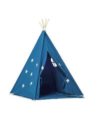 Игровая палатка Teepee Play Tent, голубая со звёздами цена и информация | Детские игровые домики | 220.lv