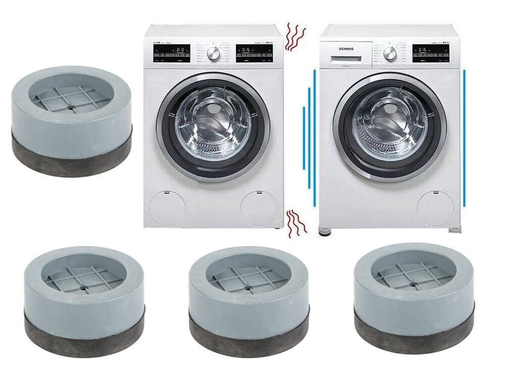 Pretvibrācijas gumijas paliktņi veļas mašīnas kājām, 4 gab. cena un informācija | Lielās sadzīves tehnikas piederumi | 220.lv