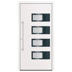 vidaXL ārdurvis, baltas, 100x200 cm, alumīnijs un PVC цена и информация | Межкомнатные двери | 220.lv
