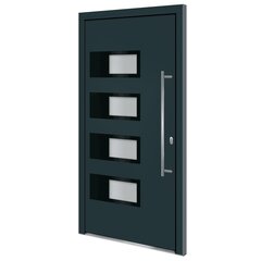 vidaXL ārdurvis, 100x200 cm, alumīnijs un PVC, antracītpelēkas цена и информация | Межкомнатные двери | 220.lv