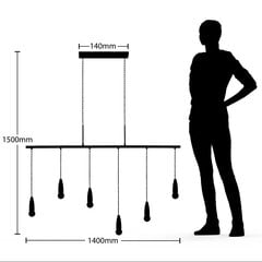 Lucande Carlea pakabinamas šviestuvas, šeši šviestuvai цена и информация | Люстры | 220.lv