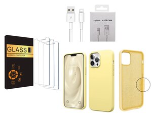 Телефонный набор iPhone 13 3 шт. очки, зарядный кабель и чехол, желтый цена и информация | Защитные пленки для телефонов | 220.lv