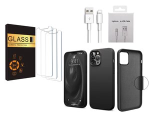 Телефонный набор для iPhone 13 Pro 3 шт. очки, кабель для зарядки и чехол черного цвета цена и информация | Защитные пленки для телефонов | 220.lv
