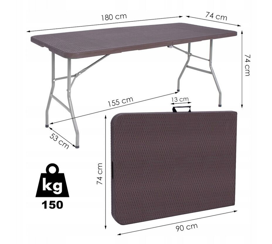 Āra galds Springos GF0055, brūns cena un informācija | Dārza galdi | 220.lv