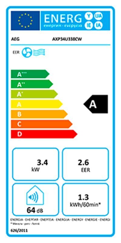 Gaisa kondicionētājs AEG AXP34U338CW cena un informācija | Gaisa kondicionieri, siltumsūkņi, rekuperatori | 220.lv