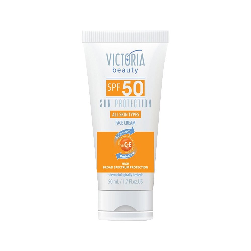 Saules aizsargkrēms ar SPF50 Victoria Beauty, 50 ml cena un informācija | Sauļošanās krēmi | 220.lv