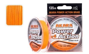 Makšķeraukla AKARA Power Action X-4, oranža, 135 m cena un informācija | Makšķerauklas | 220.lv