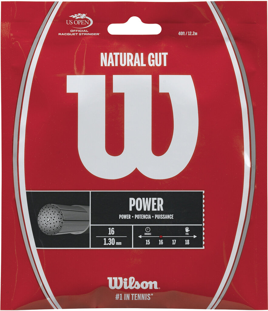 Stīga tenisa raketei Wilson Natural 16/1.30 mm, balta cena un informācija | Āra tenisa preces | 220.lv