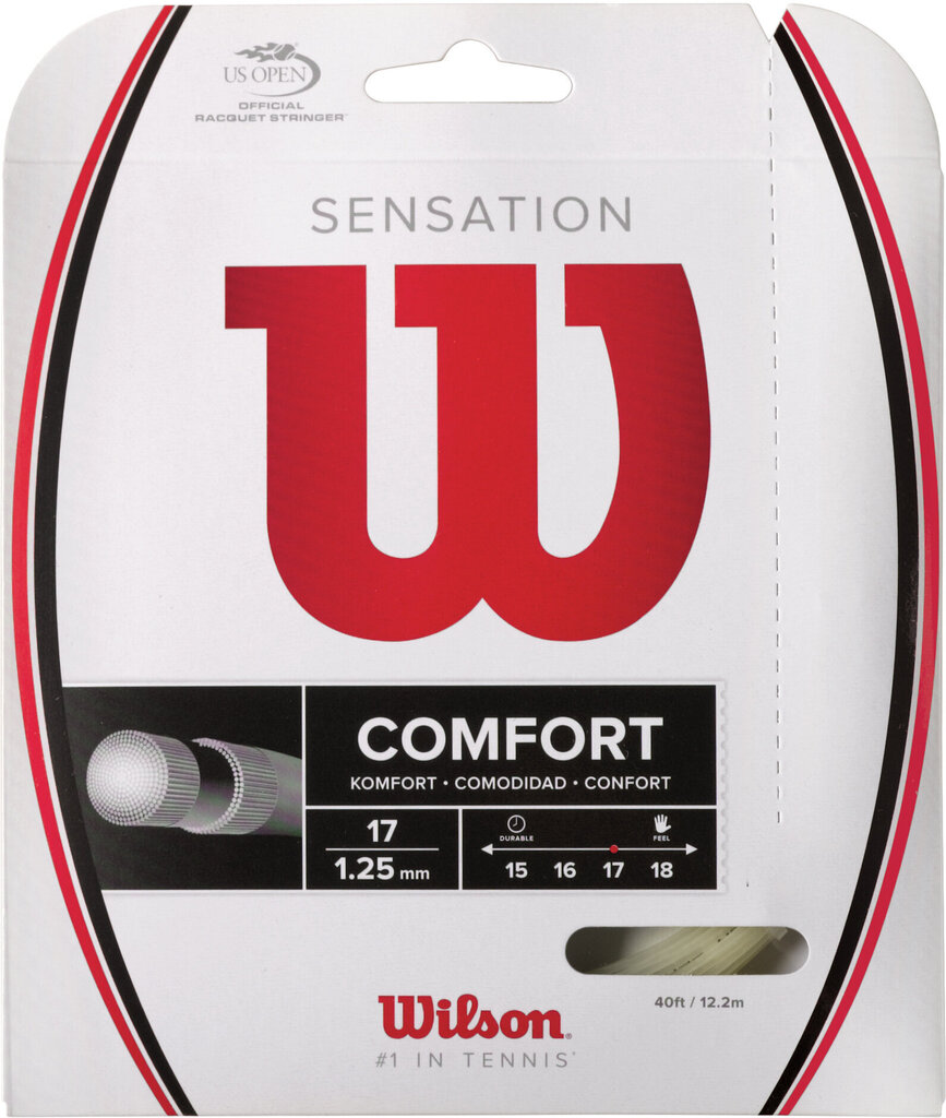 Stīga tenisa raketei Wilson Sensation 17/1.25 mm, balta cena un informācija | Āra tenisa preces | 220.lv