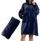 Pleds un džemperis ar kapuci vienā, zils cena un informācija | Oriģināli džemperi | 220.lv