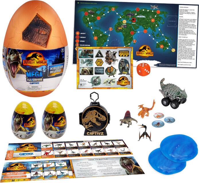 Dinozauru komplekts Jurassic World Captivz Dominion Mega Egg цена и информация | Rotaļlietas zēniem | 220.lv