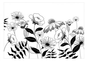 Фотообои с инструментом и клеем - Нарисованные цветы, 400x280 см цена и информация | Фотообои | 220.lv
