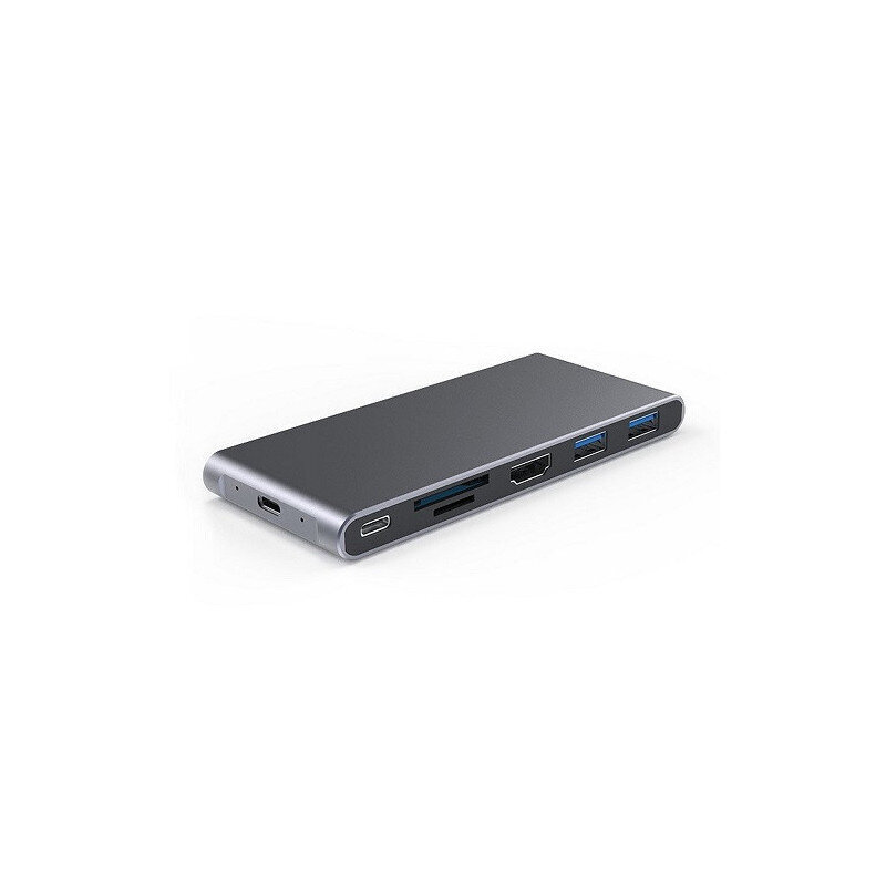 Adapteris USB-C - HDMI, 2x USB 3.0, SD, TF, PD60W + M.2 NGFF SSD korpuss cena un informācija | Adapteri un USB centrmezgli | 220.lv