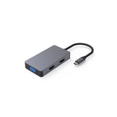 Adapteris USB Type-C — 2x HDMI, 1x VGA, 1x USB Type-A, 1x USB Type-C PD60W cena un informācija | Adapteri un USB centrmezgli | 220.lv