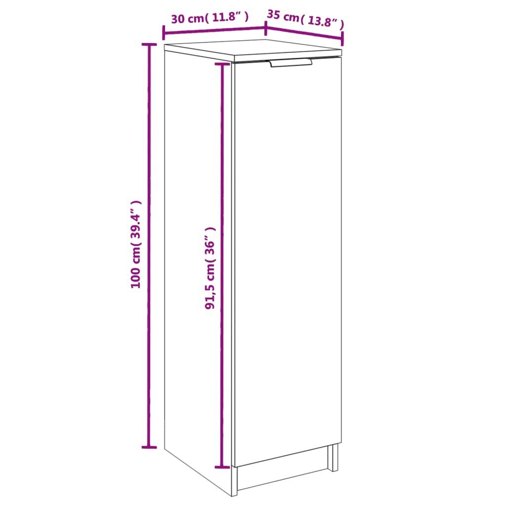 vidaXL apavu plaukts, melns, 30x35x100 cm, inženierijas koks цена и информация | Apavu skapji, apavu plaukti, priekšnama soliņi | 220.lv