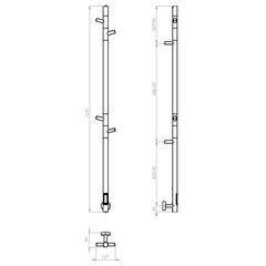 Elektriskais dvieļu žāvētājs Telvel, 150x1400 mm cena un informācija | Dvieļu žāvētāji | 220.lv