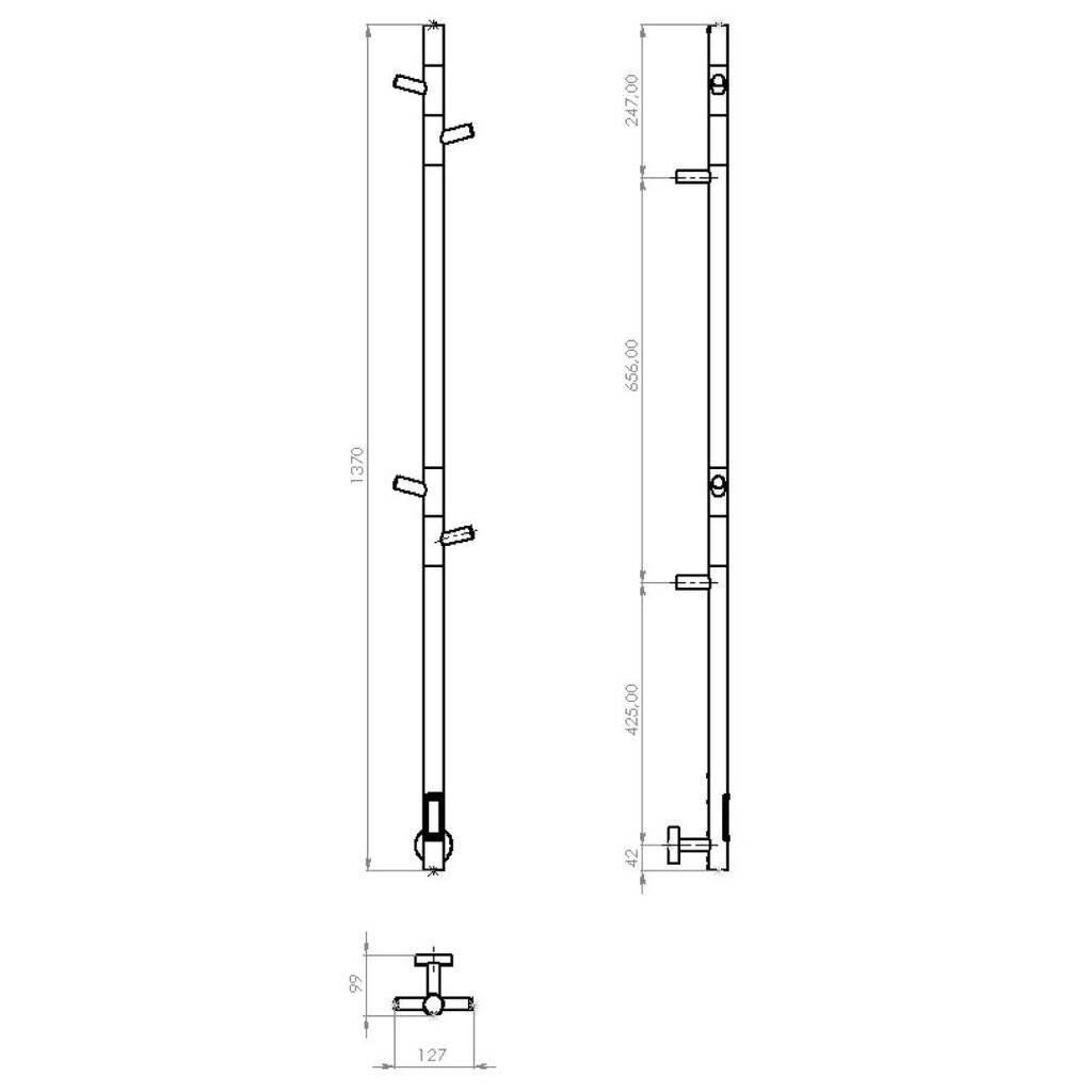 Elektriskais dvieļu žāvētājs Telvel, 150x1400 mm cena un informācija | Dvieļu žāvētāji | 220.lv