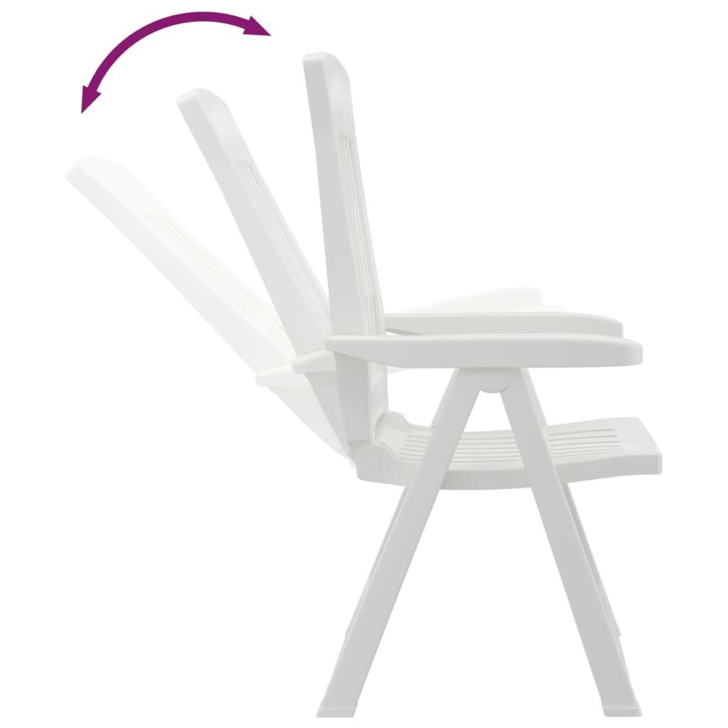 vidaXL atgāžami dārza krēsli, 2 gab., balti, PP цена и информация | Dārza krēsli | 220.lv