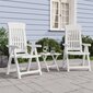 vidaXL atgāžami dārza krēsli, 2 gab., balti, PP цена и информация | Dārza krēsli | 220.lv