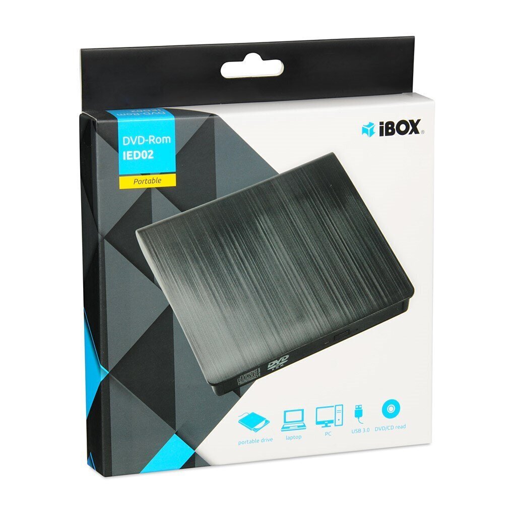 IBOX āRĒJAIS DVD DRIZENIS IED02 USB 3.0 cena un informācija | Diskdziņi | 220.lv