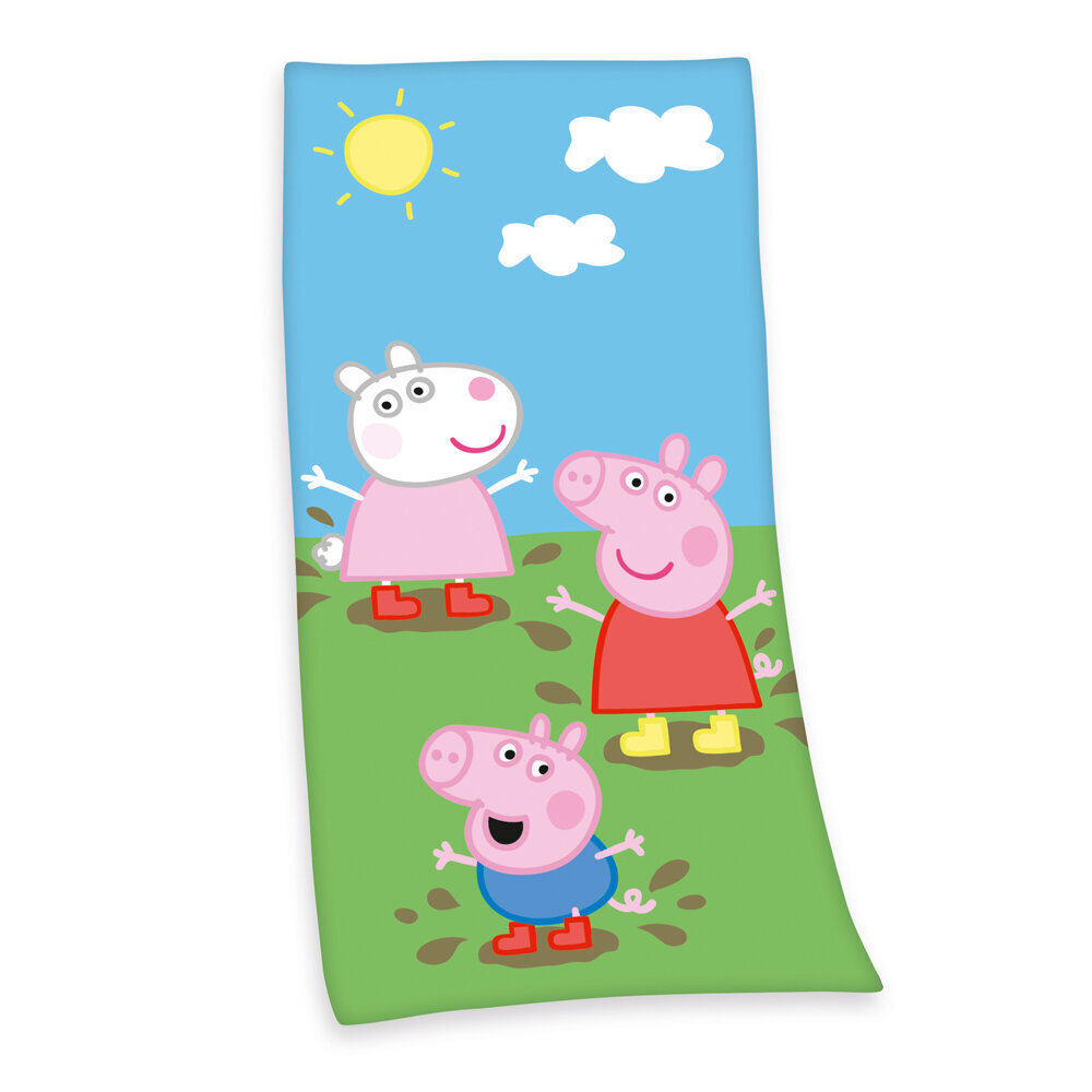 Herding ‘Peppa Pig‘ Velūra vannas dvielis bērniem, 75x150 cm цена и информация | Dvieļi | 220.lv