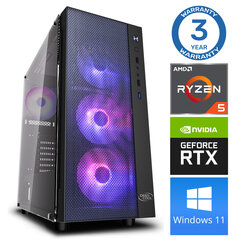 INTOP Ryzen 5 5600X 16GB 240SSD M.2 NVME+1TB RTX4060Ti 8GB WIN11 цена и информация | Стационарные компьютеры | 220.lv