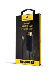 Kabelis Gembird USB Type-C Male - HDMI Male 4K@30Hz, 2 m, melns цена и информация | Адаптеры и USB разветвители | 220.lv