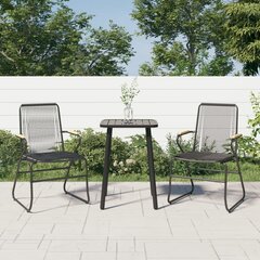 vidaXL dārza krēsli, 2 gab., PVC rotangpalma, 58x59x85,5 cm, melni cena un informācija | Dārza krēsli | 220.lv