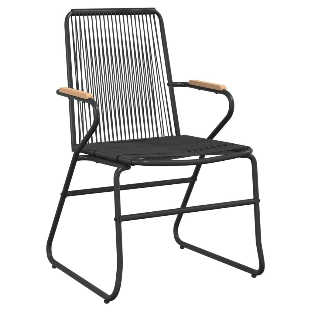 vidaXL dārza krēsli, 4 gab., PVC rotangpalma, 58x59x85,5 cm, melni cena un informācija | Dārza krēsli | 220.lv