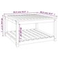 vidaXL dārza galds, balts, 82,5x82,5x45 cm, priedes masīvkoks cena un informācija | Dārza galdi | 220.lv