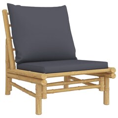 vidaXL dārza krēsli ar tumši pelēkiem matračiem, 2 gab., bambuss cena un informācija | Dārza krēsli | 220.lv