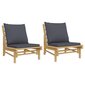 vidaXL dārza krēsli ar tumši pelēkiem matračiem, 2 gab., bambuss цена и информация | Dārza krēsli | 220.lv